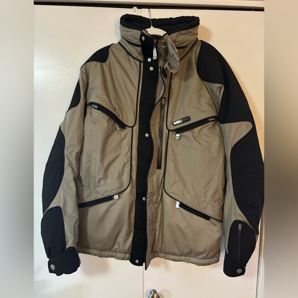 Vintage Killy AWT Master Tech Ski Jacket Mens Medium 40 Khaki Black Gorpcore